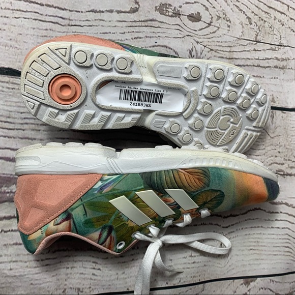 Adidas ZX FLUX Tropical Print Sneakers. - Picture 8 of 11